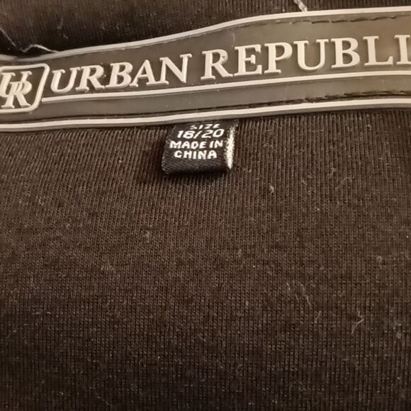 Urban Republic Black Soft Neoprene Shell Hooded Cargo Utility Jacket sz 16/18 - Picture 6 of 8